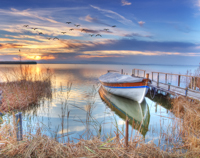 32 - Ruderboot bei Sonnenaufgang